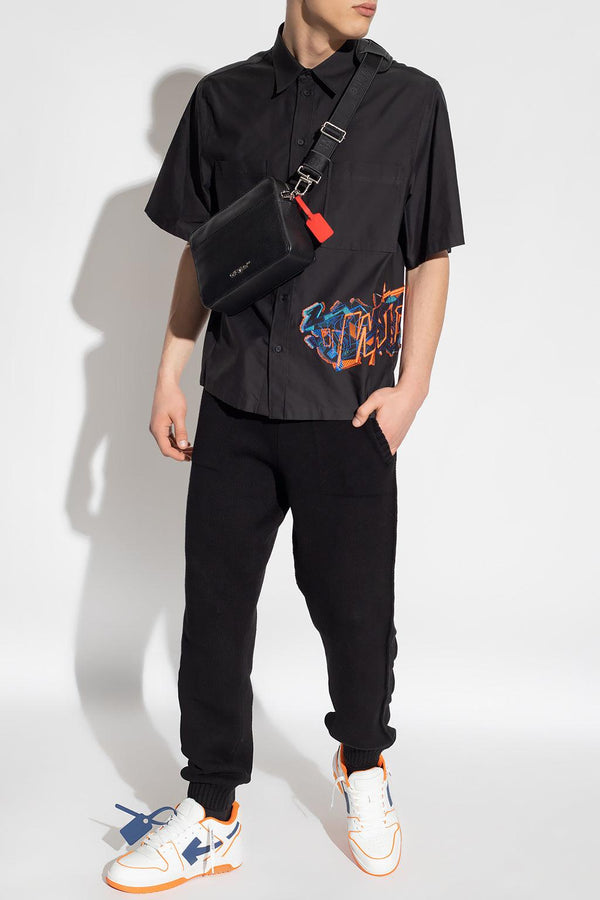 Off-White Black Shirt With Short Sleeves - Men