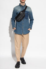 Burberry Blue Denim Shirt With Logo - Men - Piano Luigi