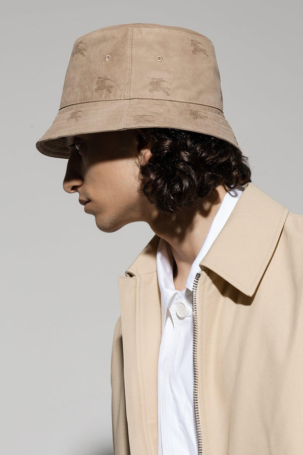 Burberry Beige Bucket Hat With Monogram - Men - Piano Luigi