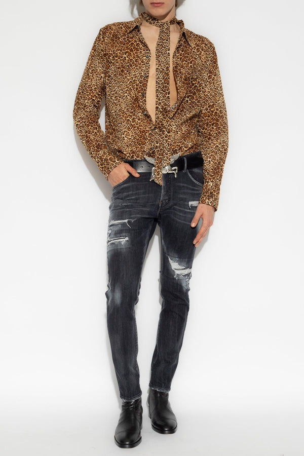 Dsquared2 Beige Shirt With Animal Motif - Men - Piano Luigi