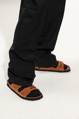 Palm Angels Brown Slides With Logo - Men - Piano Luigi