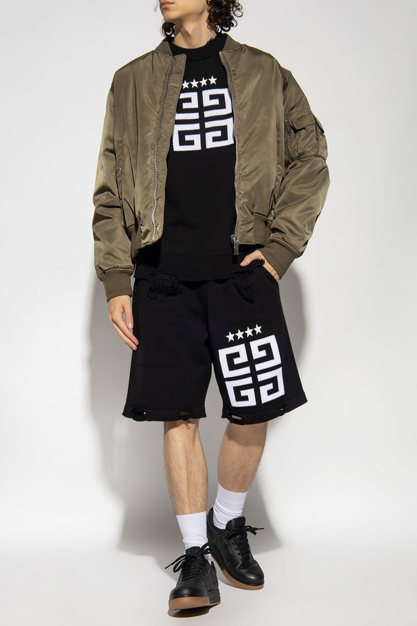 Givenchy Black Shorts With Logo - Men
