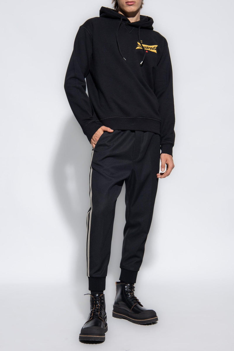 Dsquared2 Black Trousers With Logo - Men - Piano Luigi