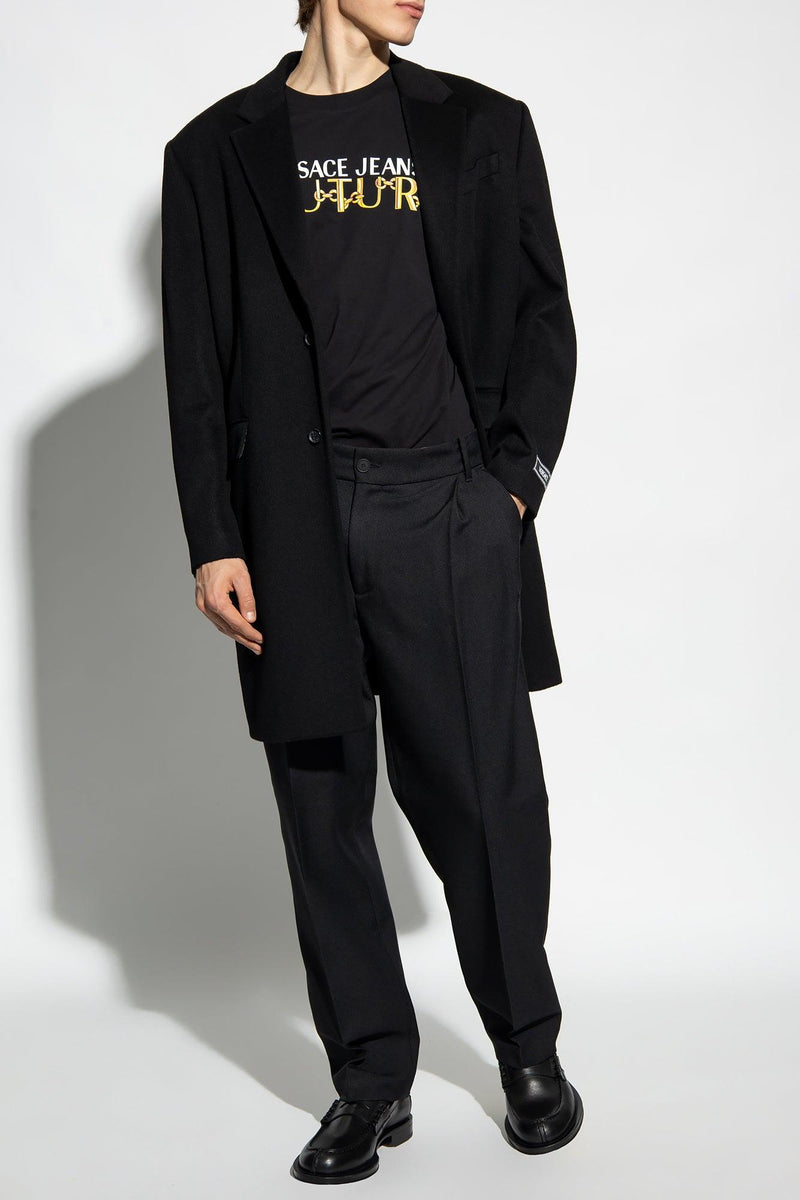 Versace Black Wool Coat - Men - Piano Luigi