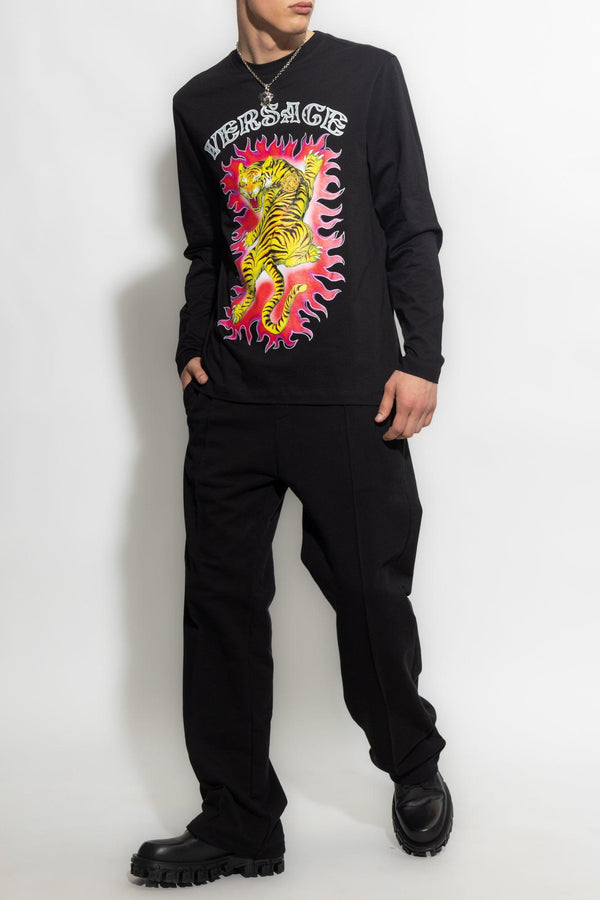 Versace Black Printed T-Shirt - Men - Piano Luigi