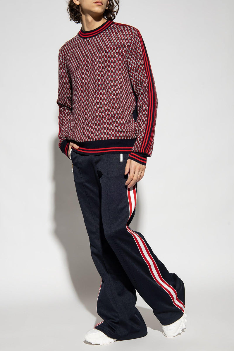 Balmain Red Sweater With Monogram - Men - Piano Luigi