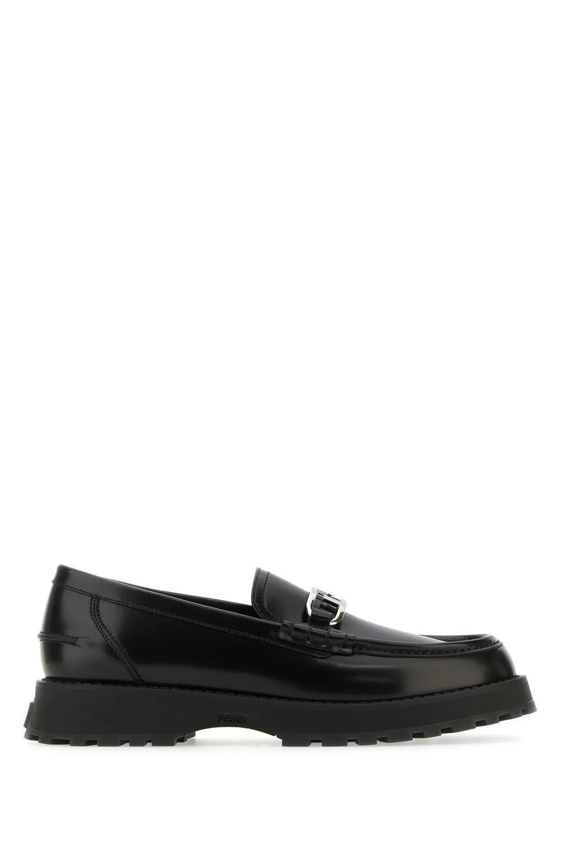 Fendi Black Leather Oclock Loafers - Men - Piano Luigi