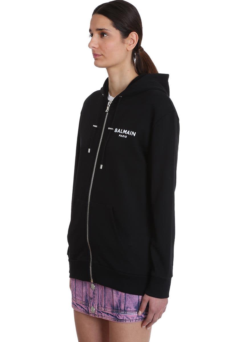 Balmain Sweatshirt In Black Cotton - Women - Piano Luigi