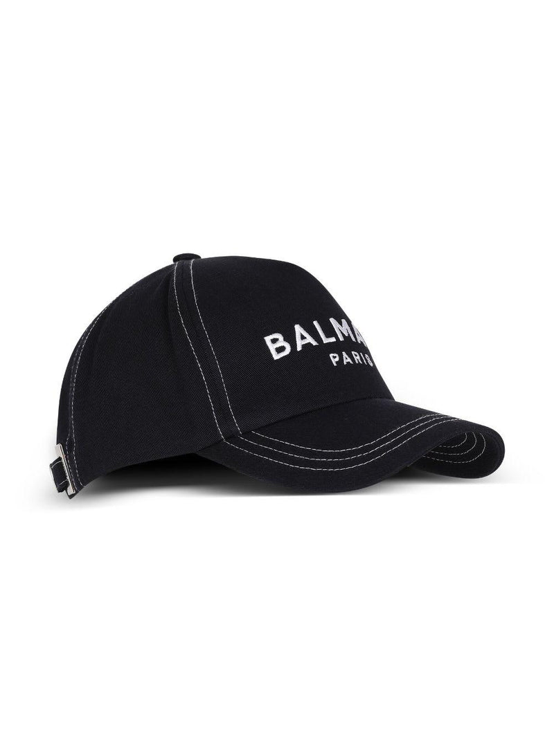 Balmain Blue Baseball Hat With White Logo - Men - Piano Luigi