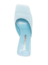 Palm Angels palm Tree Blue Mules With Palm Tree-shaped Heel In Leather Woman - Women - Piano Luigi