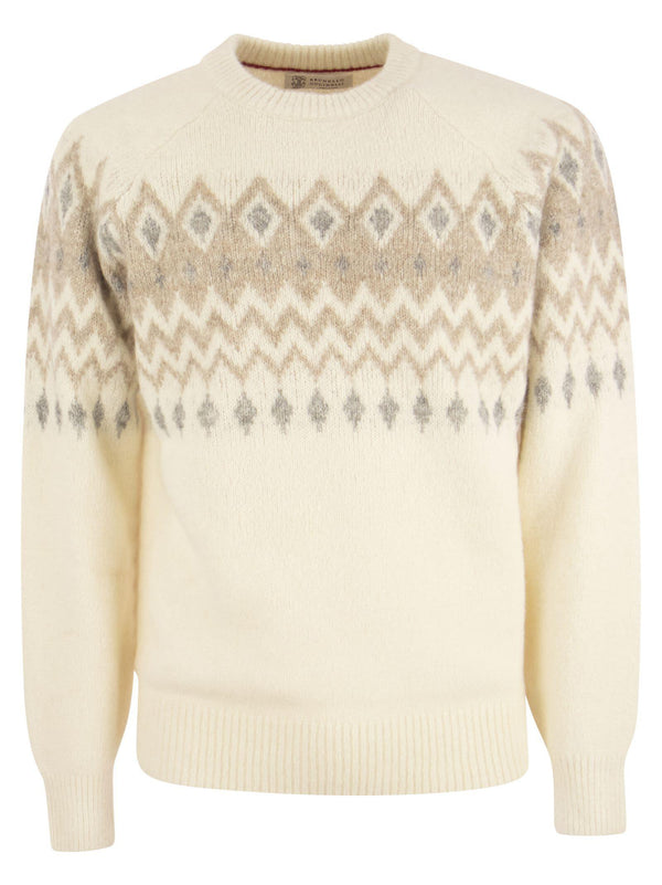 Brunello Cucinelli Icelandic Jacquard Buttoned Sweater In Alpaca, Cotton And Wool - Men - Piano Luigi