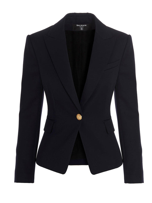 Balmain Wool Single Breast Blazer Jacket - Women - Piano Luigi