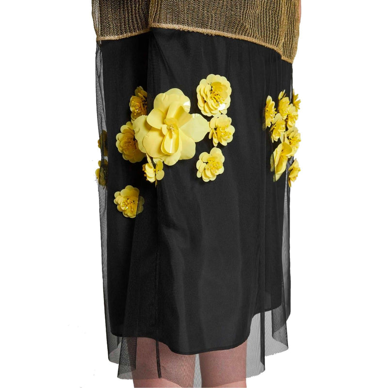 Prada 3d Flowers Lurex Knitted Dress - Women - Piano Luigi