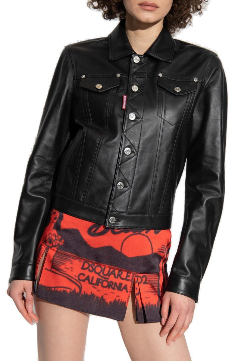 Dsquared2 Leather Jacket - Women - Piano Luigi