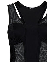 Balmain Black Tulle Body Top With Cut-out - Women - Piano Luigi