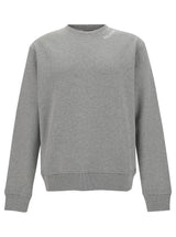 Balmain Grey Crewneck Sweatshirt With Contrasting Logo Lettering In Cotton Man - Men - Piano Luigi