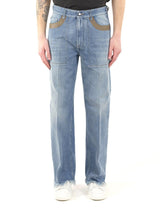 Fendi Light Blue Jeans With Fringes - Men - Piano Luigi