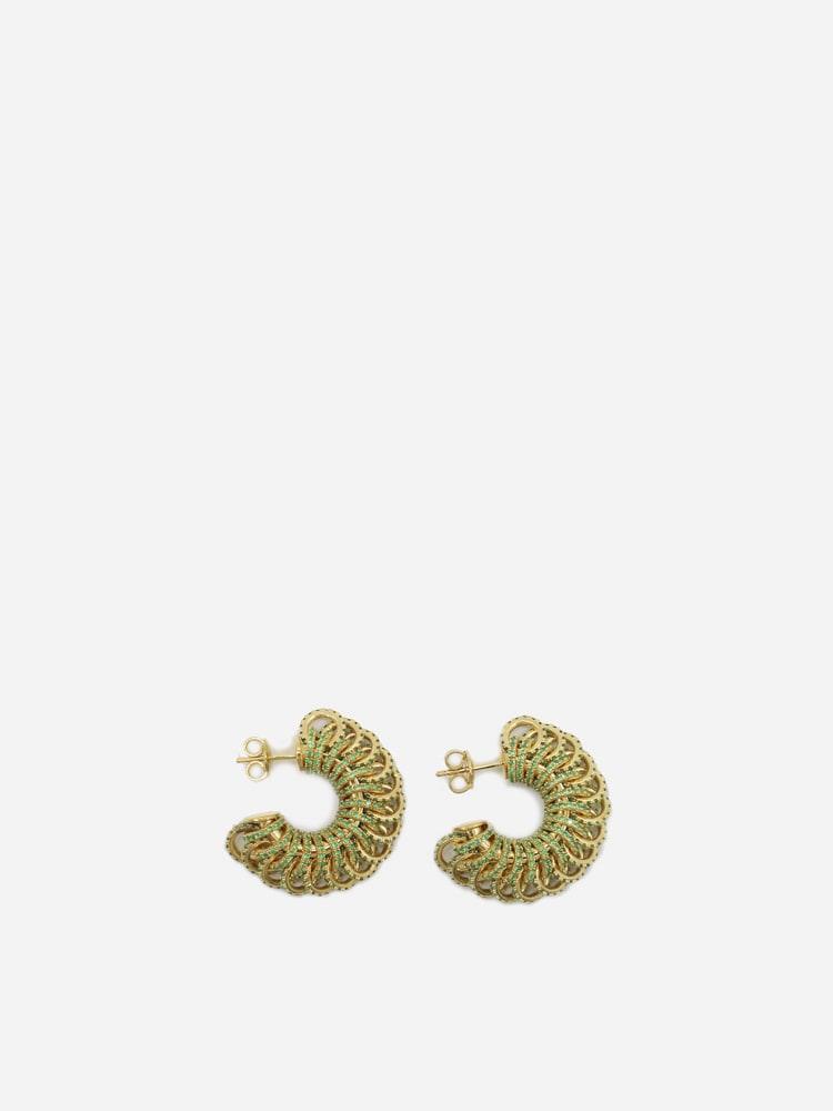 Bottega Veneta Gold-plated Silver Earrings And Crystals - Women - Piano Luigi