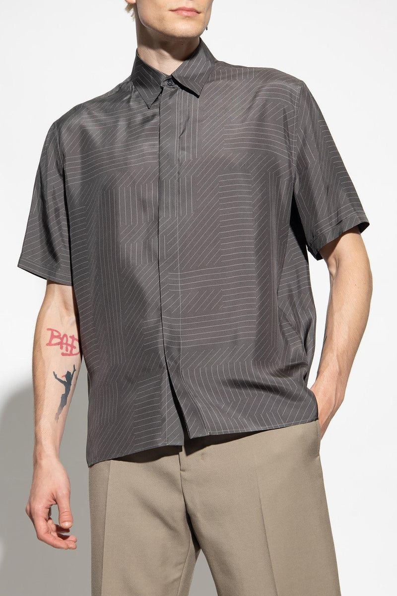 Fendi Lines Printed Buttoned Shirt - Men - Piano Luigi