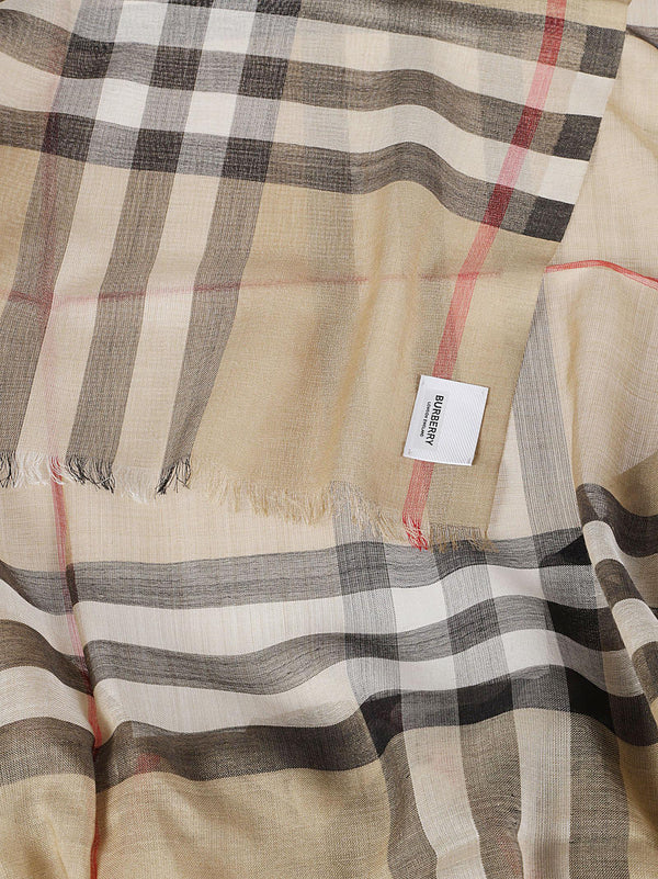 Burberry Giant Check Gauze Scarf - Women - Piano Luigi