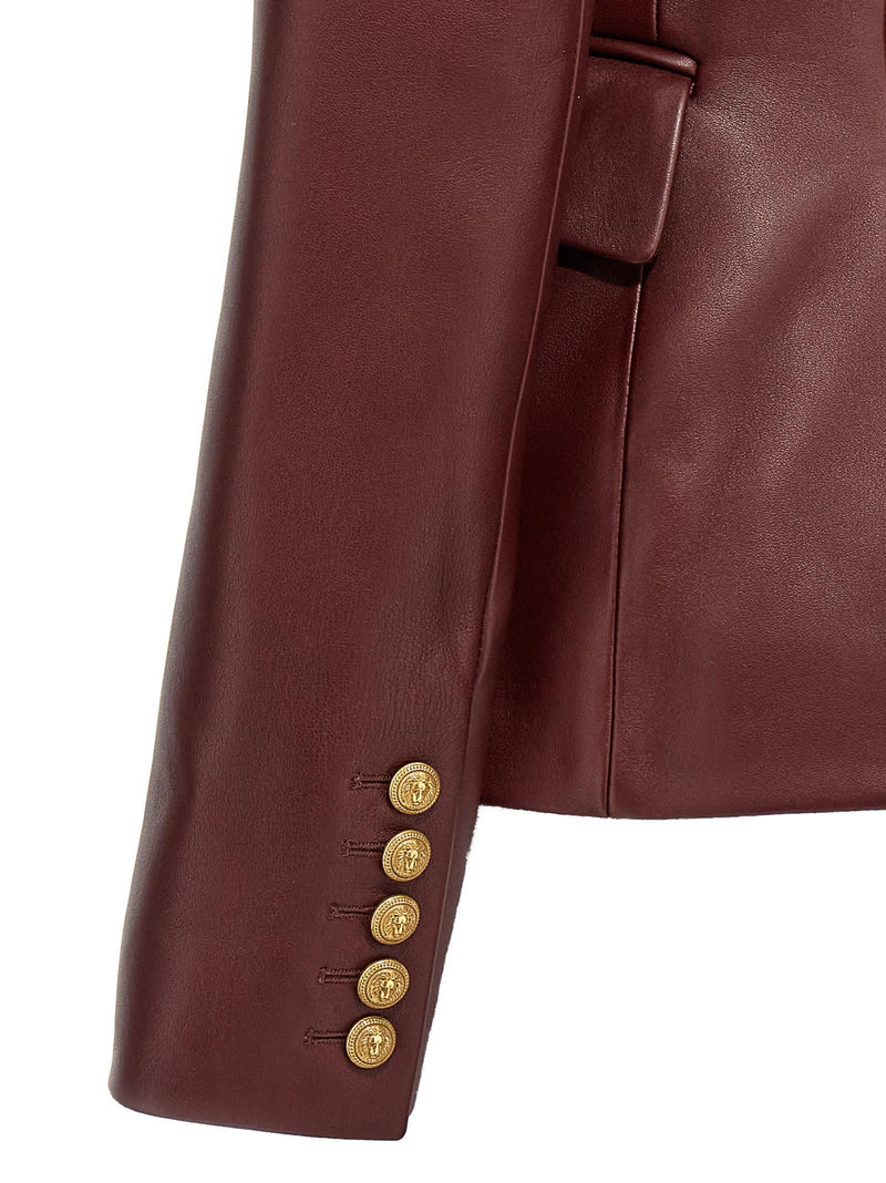 Balmain In Bordeaux Leather - Women - Piano Luigi