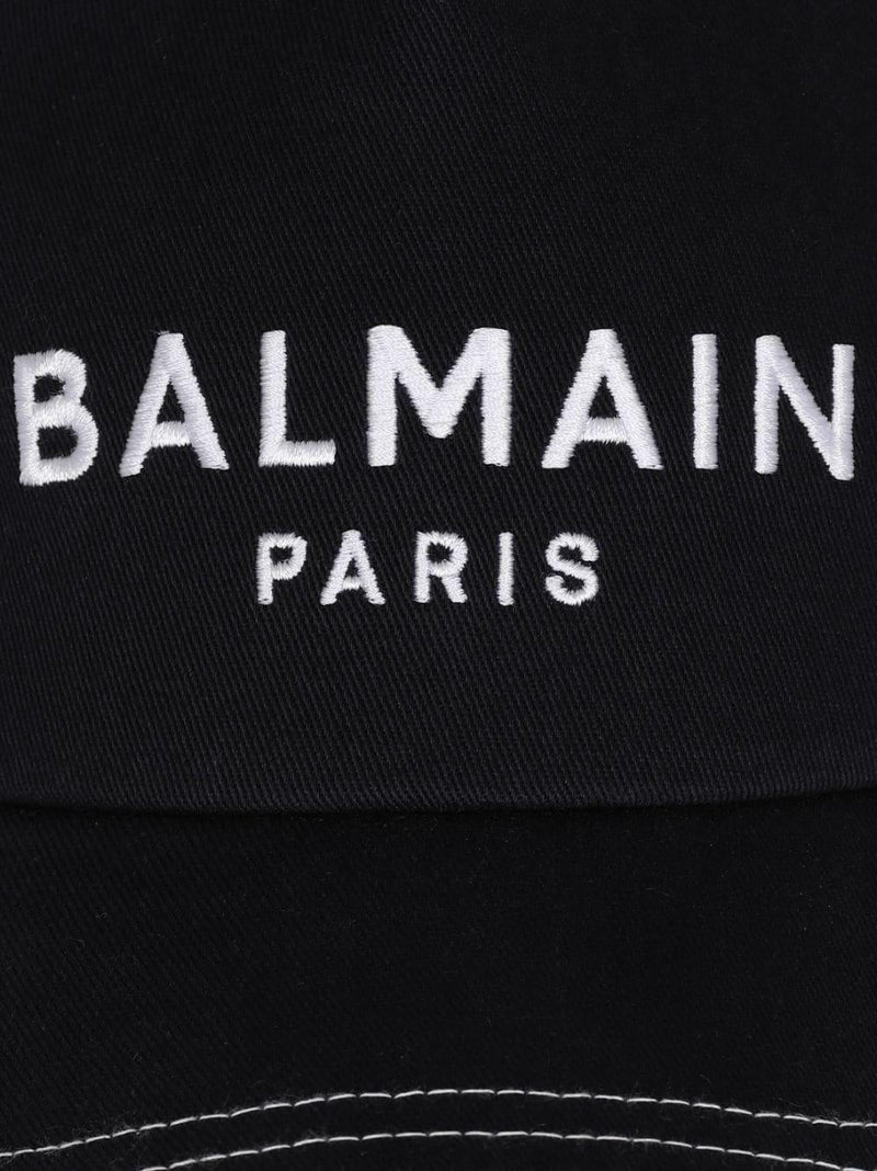 Balmain Blue Baseball Hat With White Logo - Men - Piano Luigi