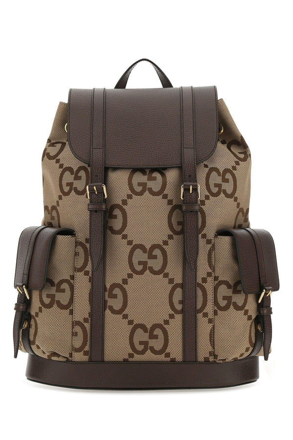Gucci Multicolor Jumbo Gg Fabric And Leather Backpack - Men - Piano Luigi