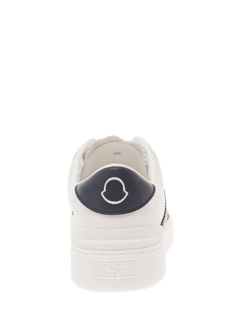 Moncler monaco White Low Top Sneakers With Tricolor Stripes And Logo In Faux Leather Woman - Women - Piano Luigi