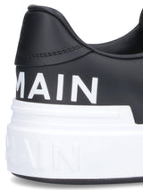 Balmain B Court Sneakers In Black Leather - Men - Piano Luigi