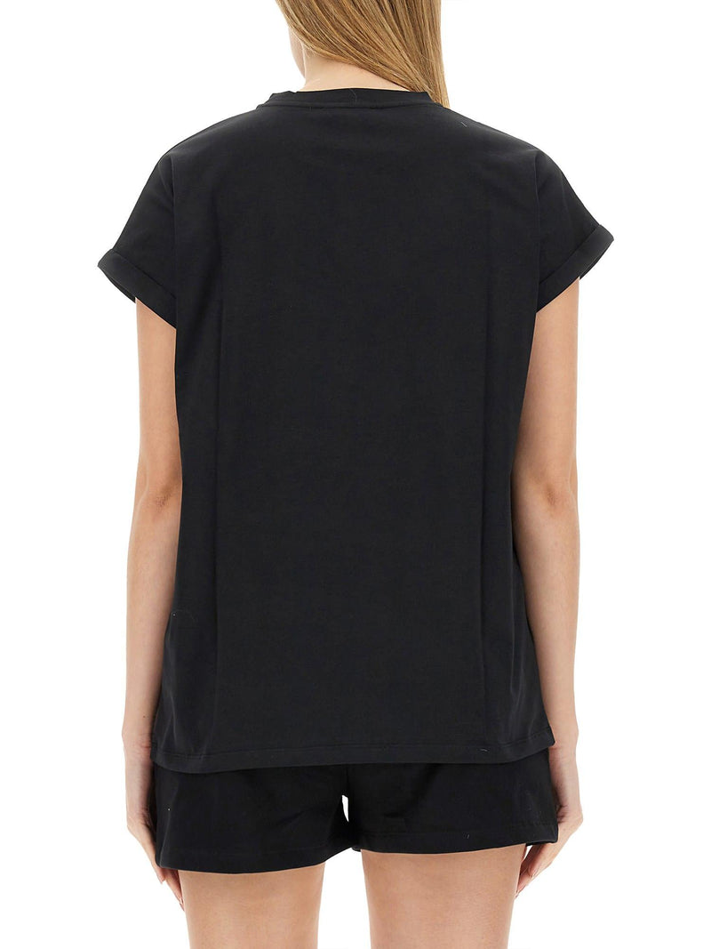 Balmain Flocked Logo T-shirt - Women - Piano Luigi