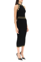 Balmain Button-detailed Halterneck Knitted Midi Dress - Women - Piano Luigi