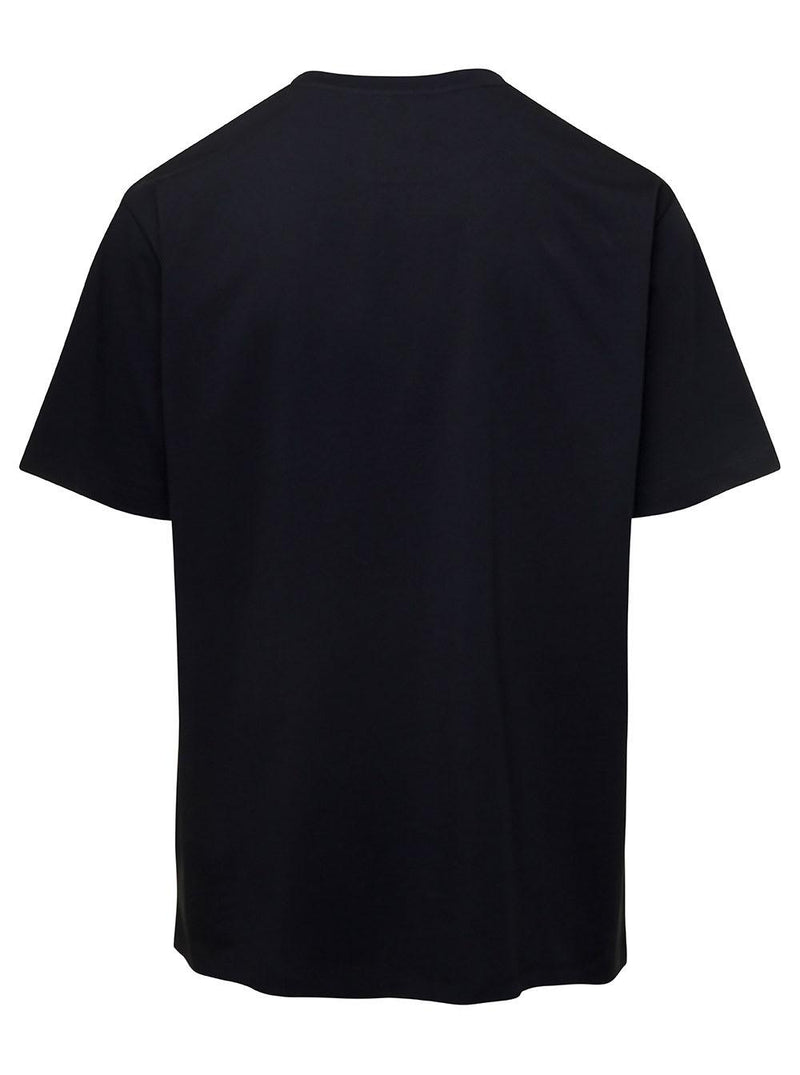 Balmain Black Crew Neck T-shirt With Logo Print On The Chest In Cotton Man - Men - Piano Luigi