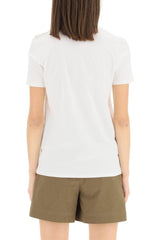 Balmain White T-shirt With Black Logo And Golden Buttons - Women - Piano Luigi