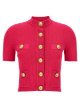 Balmain Logo Buttons Cardigan - Women - Piano Luigi