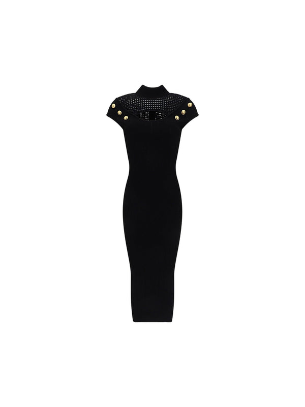 Balmain Knitted Sheath Dress - Women - Piano Luigi