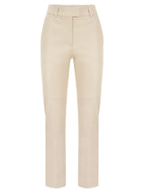 Brunello Cucinelli Stretch Nappa Leather Cigarette Trousers - Women - Piano Luigi