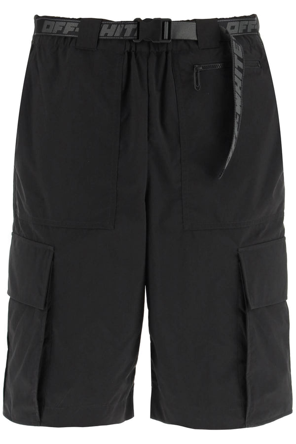 Off-White Off White Mans Indust Cargo Bermuda Shorts With Belt - Men - Piano Luigi