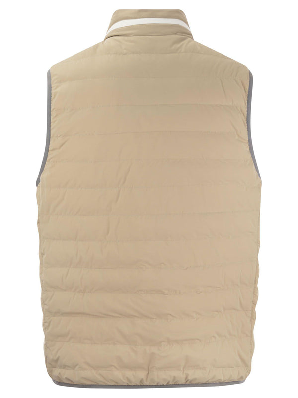 Brunello Cucinelli Sleeveless Down Jacket In Membranated Nylon - Men - Piano Luigi