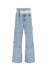 Off-White Logo Patch Belted Wide Leg Jeans - Men - Piano Luigi