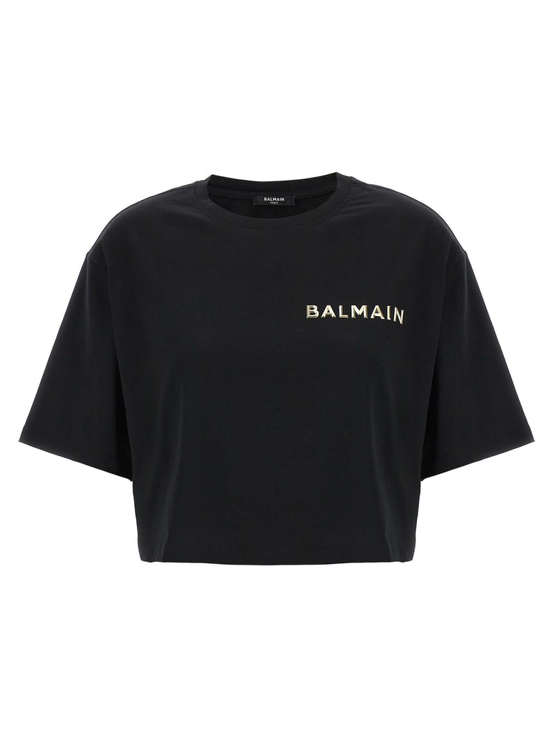 Balmain Logo Cropped T-shirt - Women - Piano Luigi