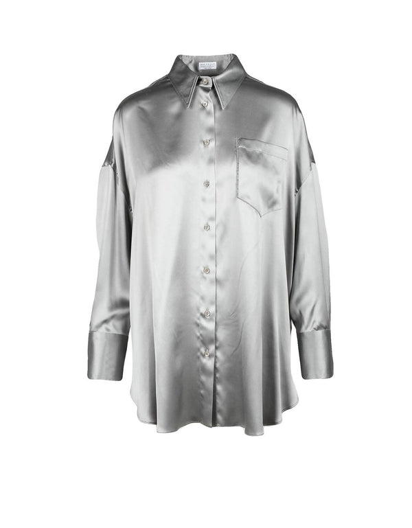 Brunello Cucinelli Womens Gray Shirt - Women - Piano Luigi