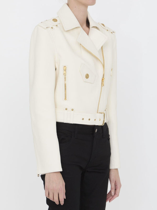 Balmain Leather Biker Jacket - Women - Piano Luigi