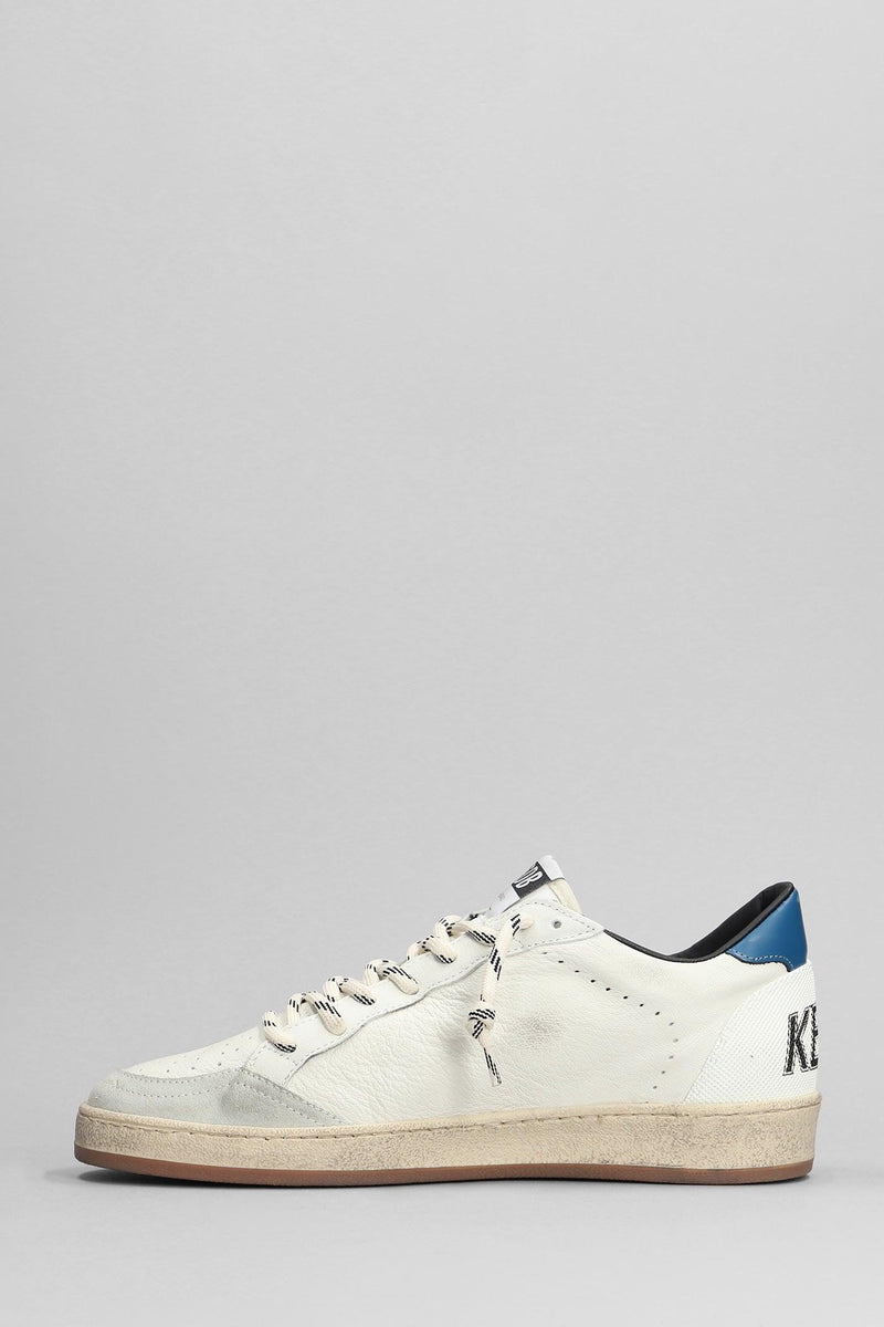 Golden Goose Ball Star Sneakers In White Leather - Men - Piano Luigi