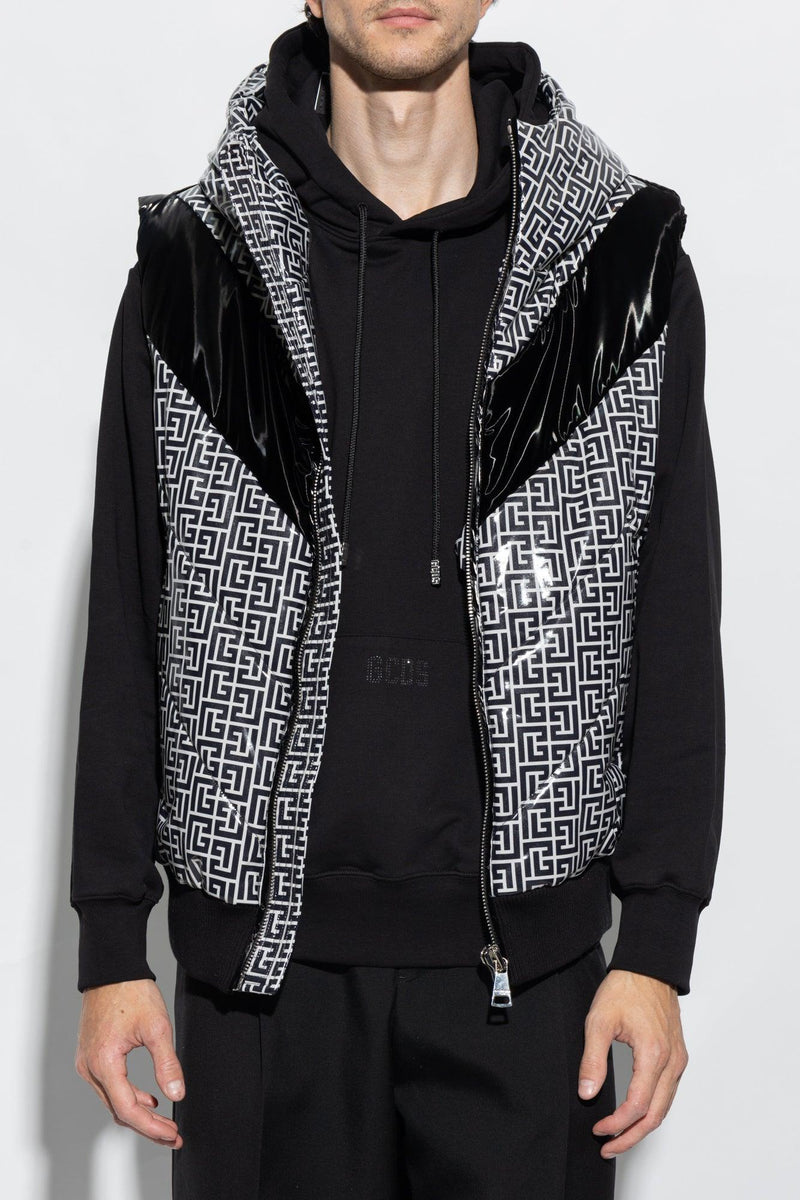 Balmain Black Vest With Monogram - Men - Piano Luigi