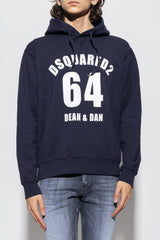 Dsquared2 Navy Blue Hoodie With Logo - Men - Piano Luigi