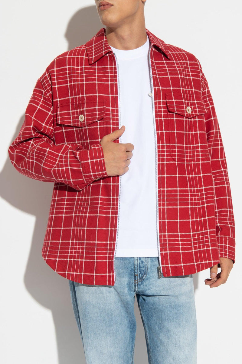 Jacquemus Red ‘Montagne’ Checked Jacket - Men - Piano Luigi