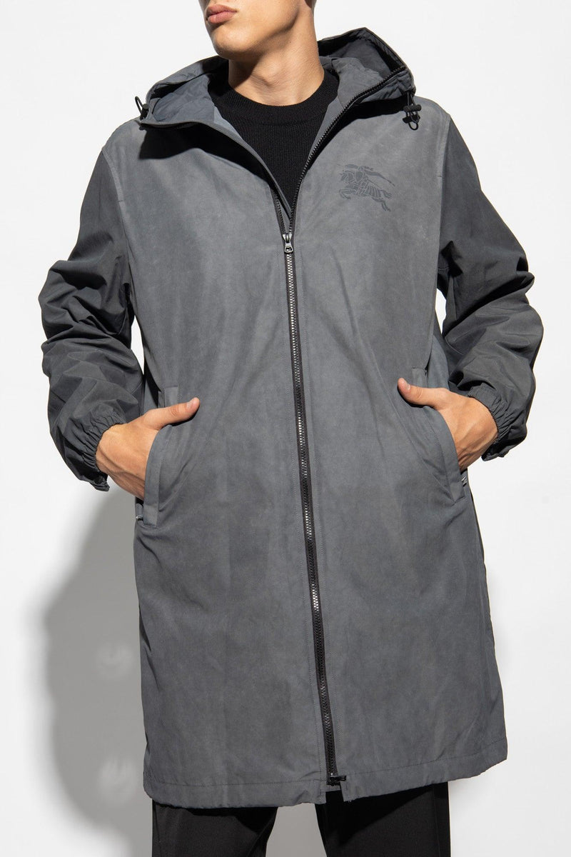 Burberry Grey ‘Cumbria’ Hooded Coat - Men - Piano Luigi