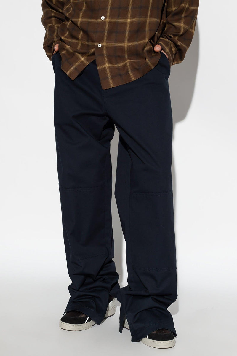 Palm Angels Navy Blue Cotton Trousers - Men - Piano Luigi