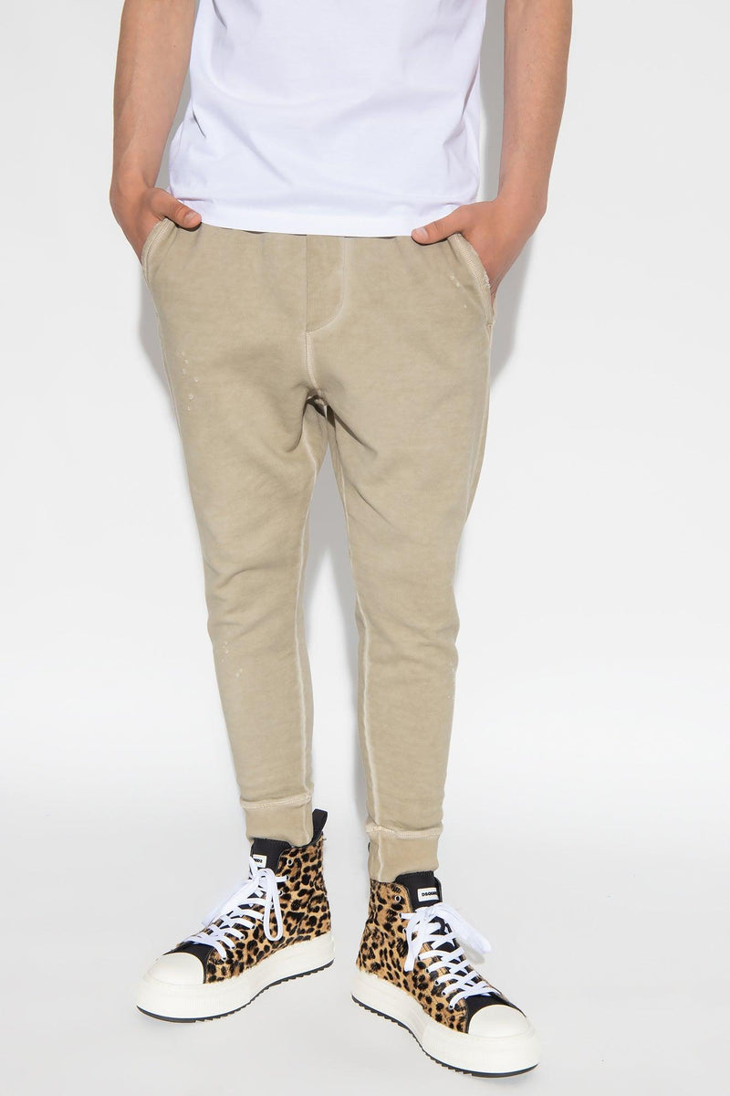 Dsquared2 Beige Sweatpants With Logo - Men - Piano Luigi