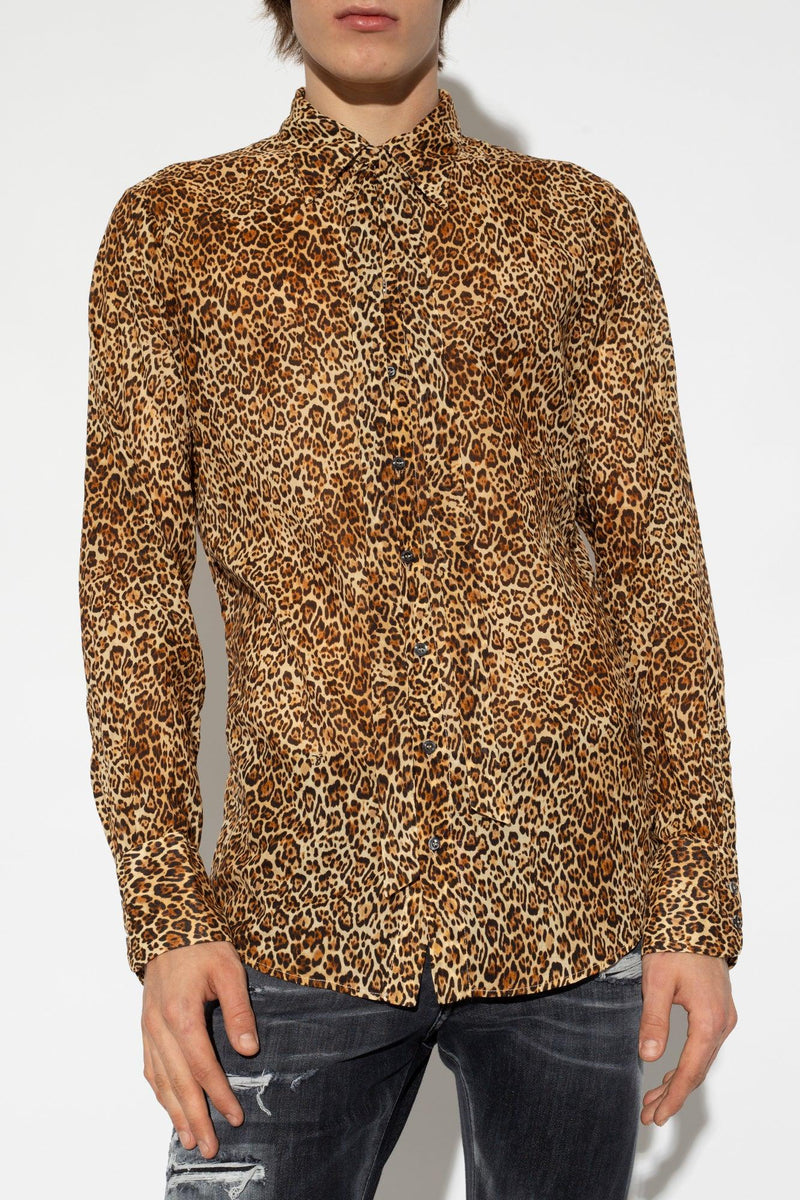 Dsquared2 Beige Shirt With Animal Motif - Men - Piano Luigi